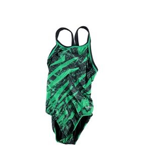 Dolfin Girls XtraSleek Eco Sliver DBX Back One Piece Swimsuit Green Size 26 NWT
